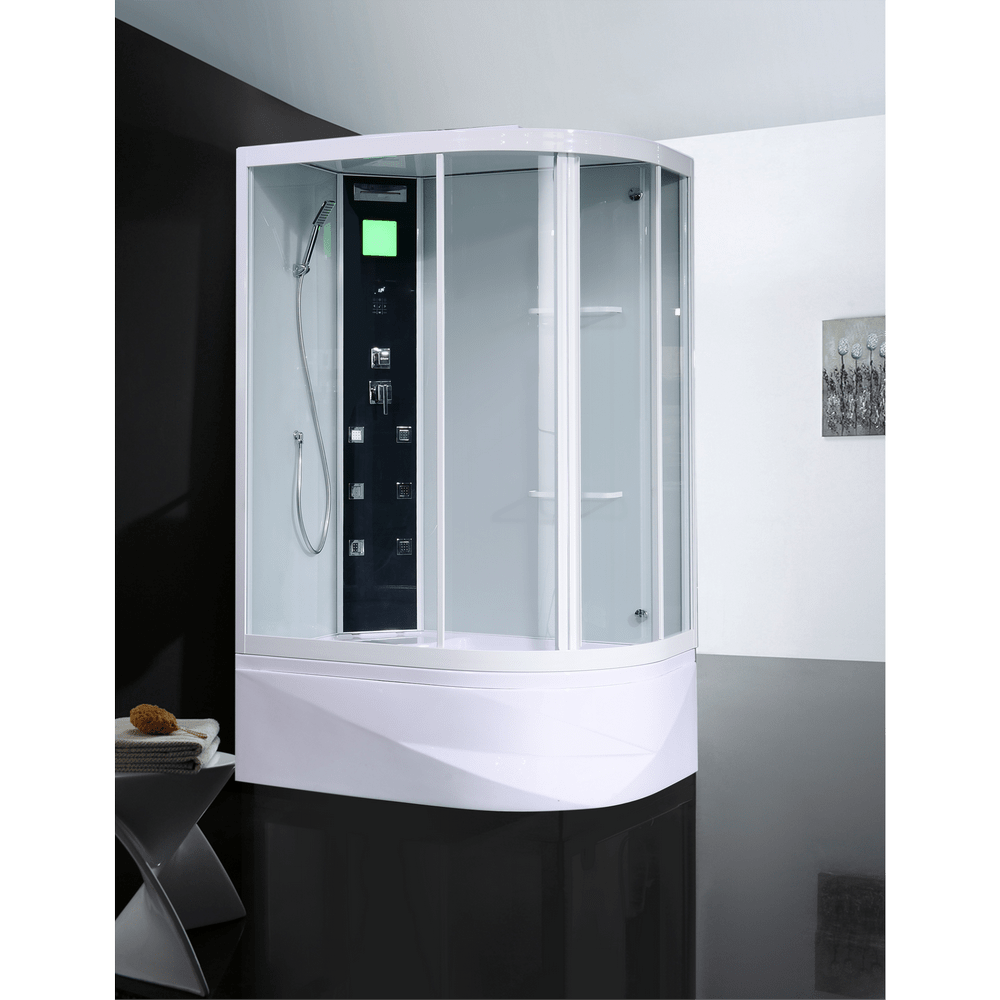 Душевая кабина Orans SR-86155 L-ED 1300*900 мм с гидромассажем (белый/прозрачное)