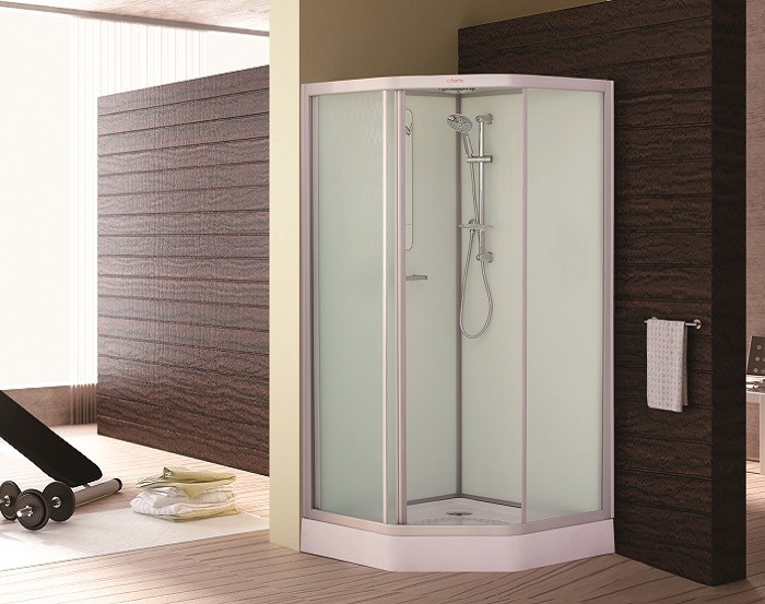 Душевая кабина Esbano ES-90PR 900*900 мм (хром матовый/рифленое)