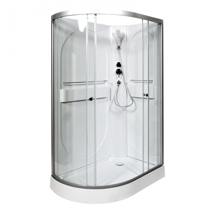 Душевая кабина Deto L602RN 1200*800 мм без крыши (хром/прозрачное)