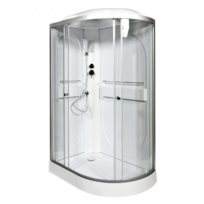 Душевая кабина Deto L602LEL 1200*800 мм с электрикой (хром/прозрачное)