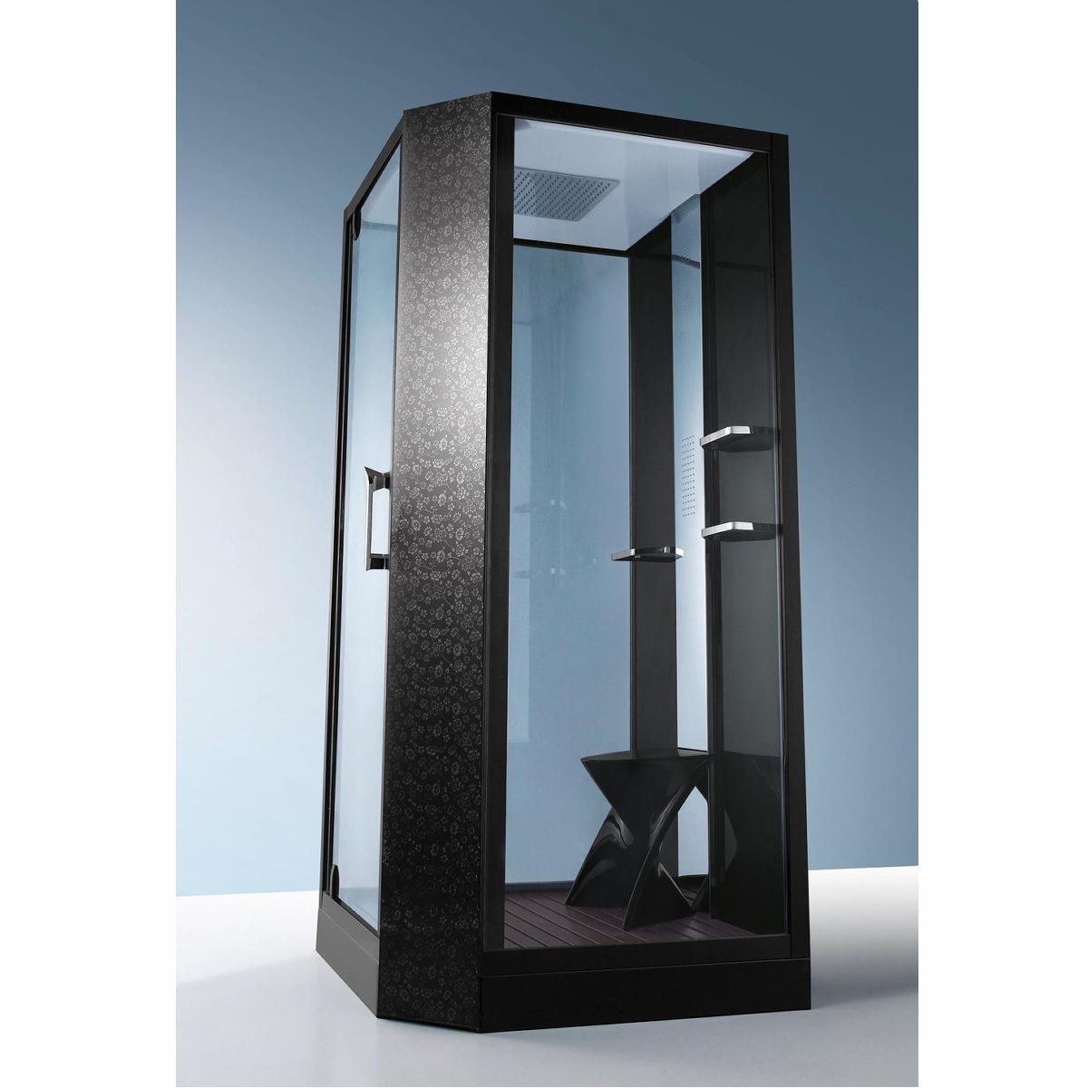 Душевая кабина Orans SR-89101LS Black 1000*1000 мм с гидромассажем, с паром (черный/прозрачное)