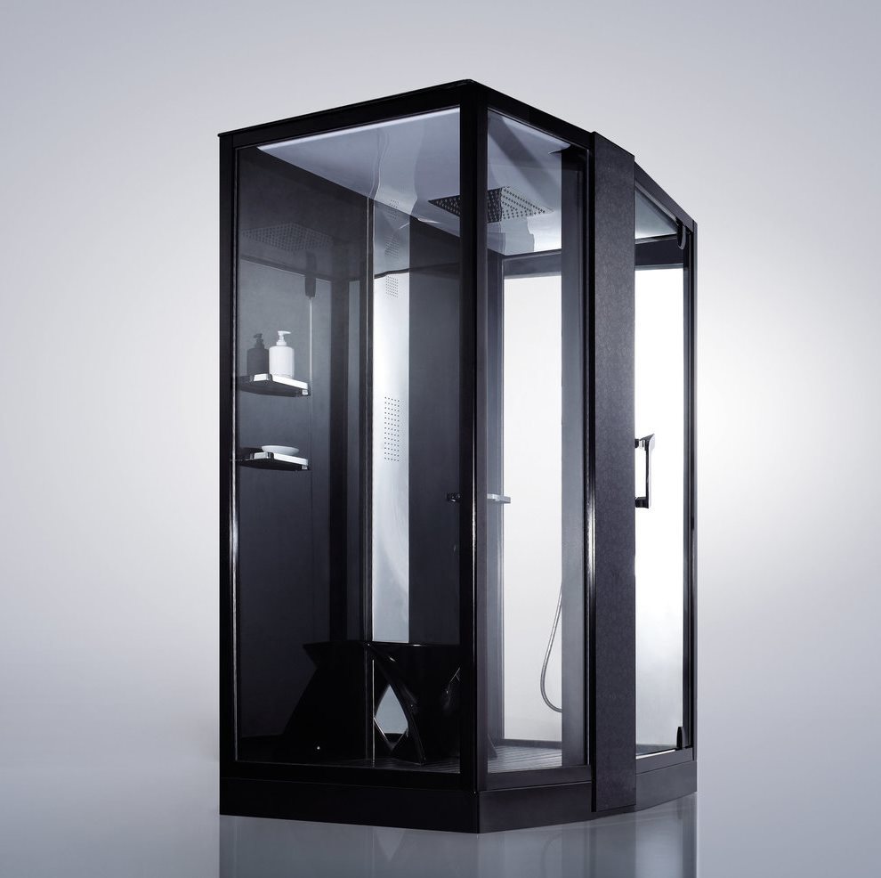 Душевая кабина Orans SR-89102LS Black 1500*1000 мм с гидромассажем, с паром (черный/прозрачное)