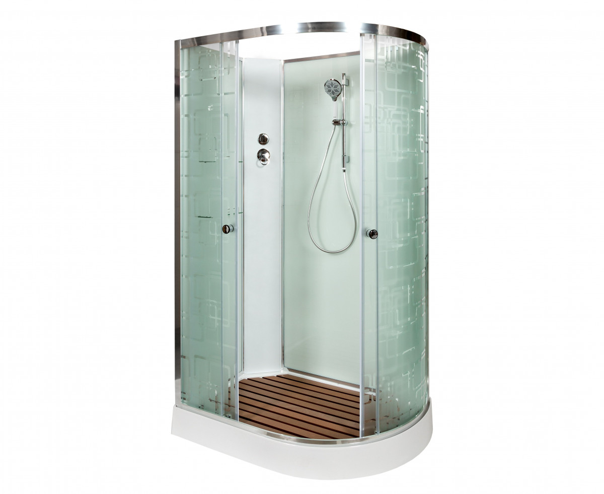 Душевая кабина Deto EM1512LN 1200*800 мм без крыши (хром/матовое)
