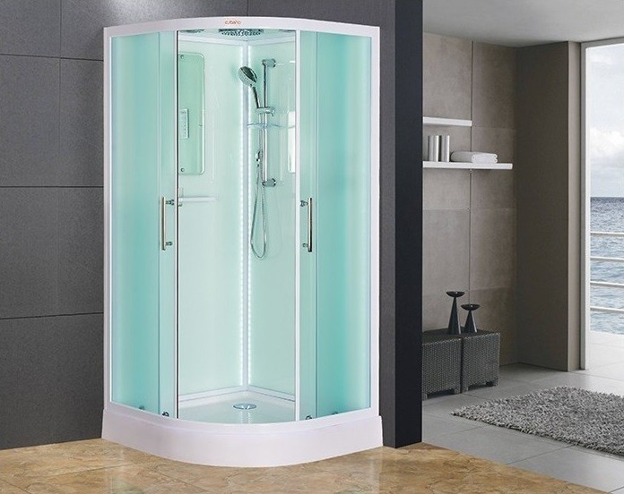 Душевая кабина Esbano Elegancia LED ESKL90CR 900*900 мм (белый/рифленое)