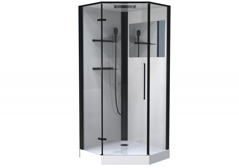 Душевая кабина Esbano MUSE ESKM90PRL 900*900 мм с гидромассажем (черный/прозрачное) L