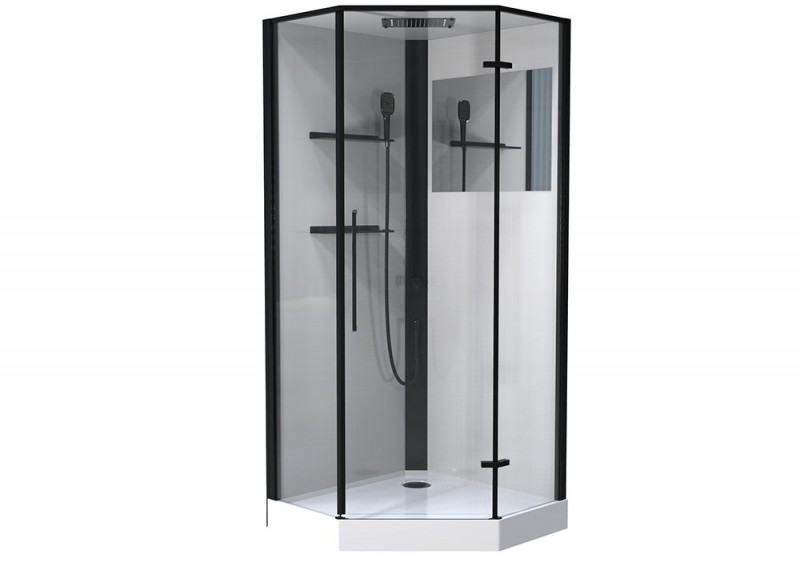 Душевая кабина Esbano MUSE ESKM90PRR 900*900 мм с гидромассажем (черный/прозрачное) R
