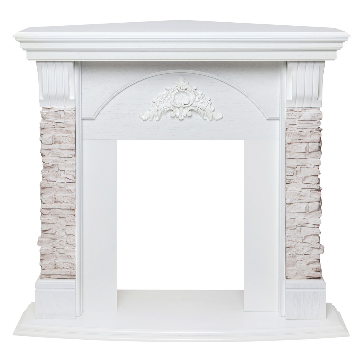 Портал для электроочага RealFlame Athena Corner GR STD WT 1080*985 мм (белый дуб/серый)