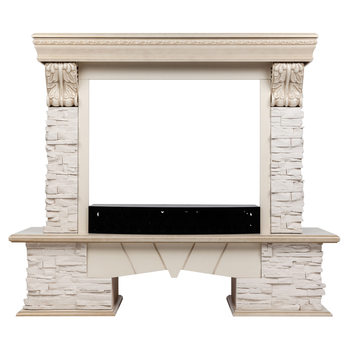 Портал для электроочага RealFlame Rockland Lux 25/25,5 WT​​​​​​​​​​​​​​ 1200*1025 мм (белый дуб/золотая патина/белый)