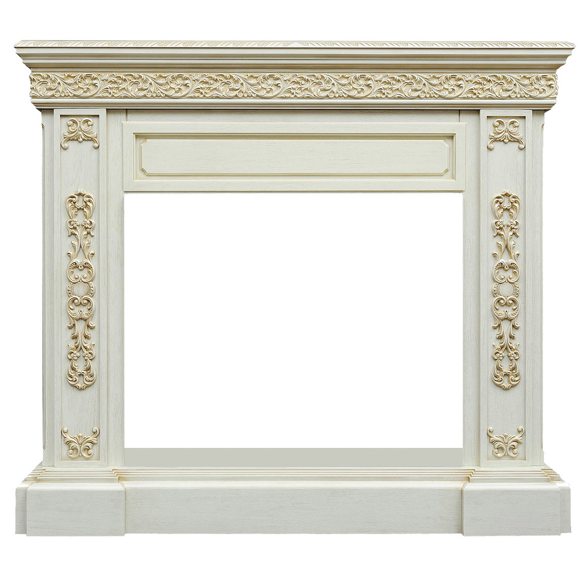 Портал для электроочага RealFlame Ekaterina​​​​​​​ 26 WT 1235*1135 мм (белый дуб/золотая патина)
