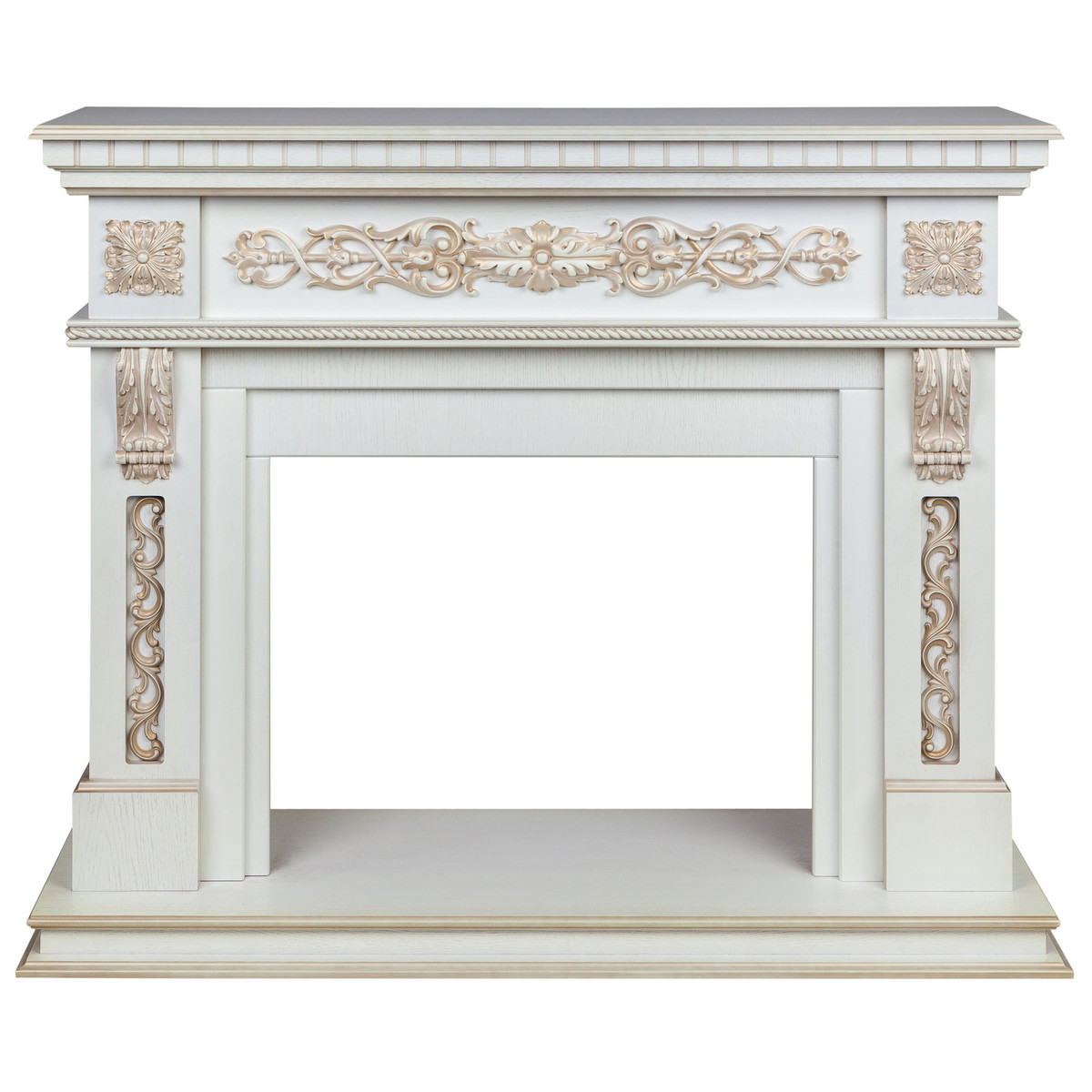 Портал для электроочага RealFlame Estella 25,5/26 AO​​​​​​​ 1200*1000 мм (белый дуб/золотая патина)
