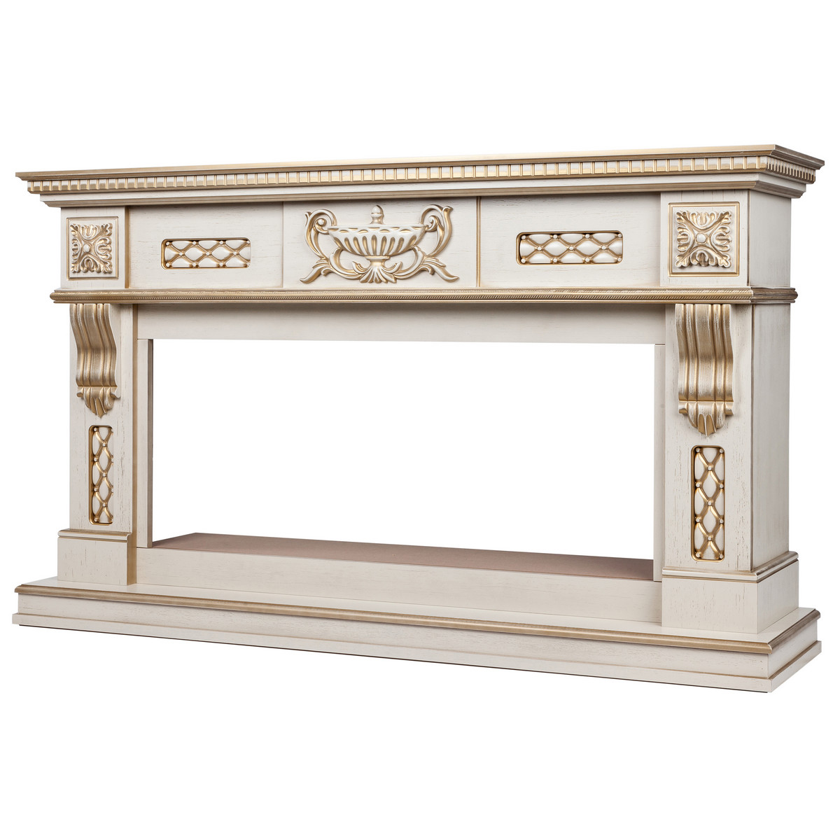 Портал для электроочага RealFlame Corsica 42/BV WT​​​​​​​ 1500*883 мм (белый дуб/золотая патина)