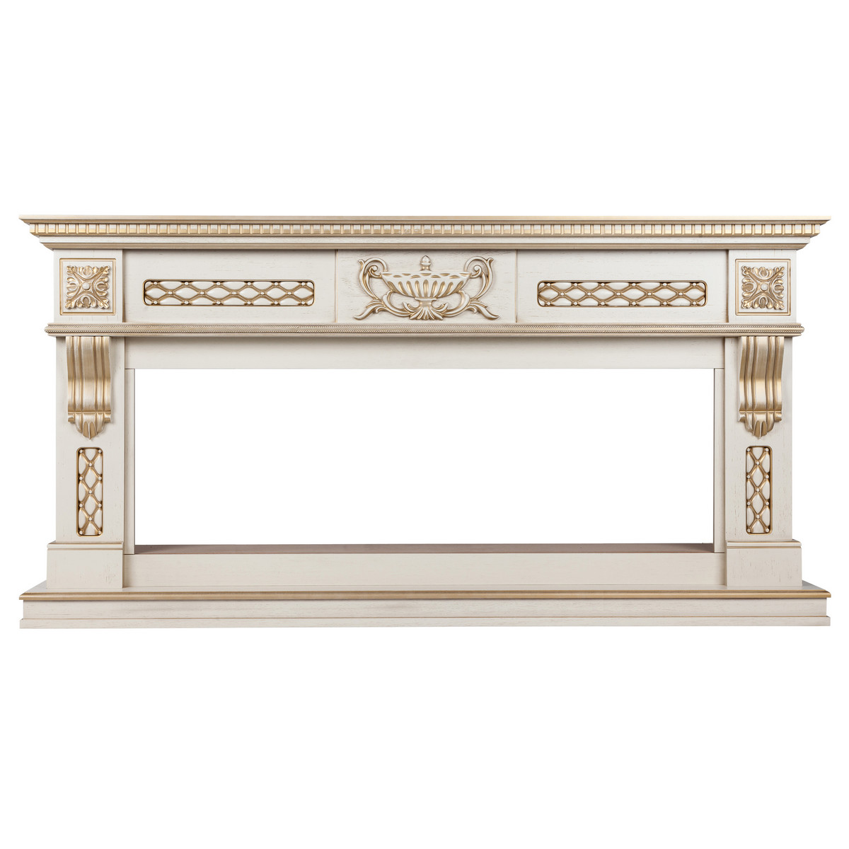 Портал для электроочага RealFlame Corsica 52 WT 1740*885 мм (белый дуб/золотая патина)