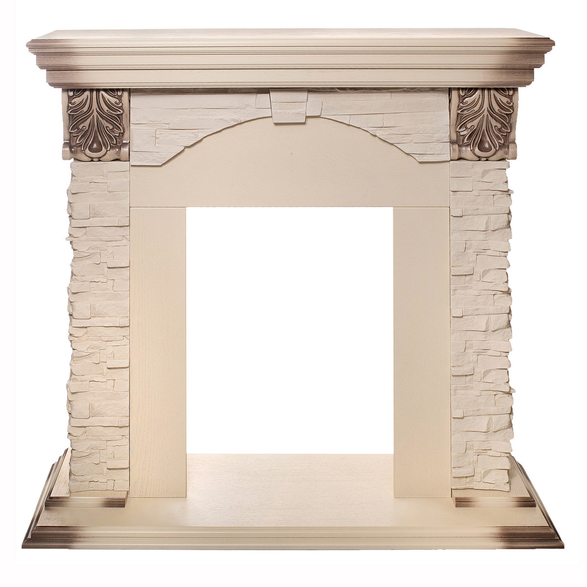 Портал для электроочага RealFlame Dublin Lux STD/24 WT 1090*1035 мм (белый дуб/серая патина/бежевый)