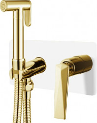 Гигиенический душ со смесителем Boheme Venturo 387-W (белый/золотой)