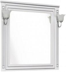 Зеркало Aquanet Паола 900*960 мм (белый/патина серебро)