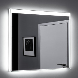 Зеркало Aquanet Палермо New 900*850 мм с LED подсветкой, сенсорный выключатель (белый)