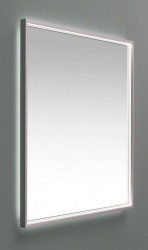 Зеркало Aquanet De Aqua Алюминиум 600*750 мм (серебро) подсветка по периметру внешняя+внутренняя
