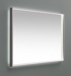 Зеркало Aquanet De Aqua Алюминиум 800*750 мм (серебро) подсветка по периметру внешняя+внутренняя