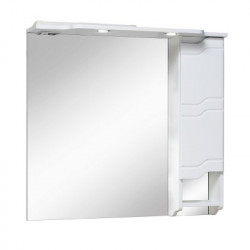 Зеркальный шкаф Runo Стиль R 85 см (белый)