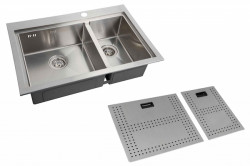 Мойка кухонная с накладками Zorg ZM N-78-2-52-L 780*520 мм L (сталь)