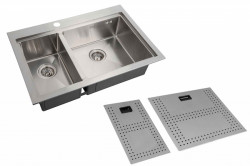 Мойка кухонная с накладками Zorg ZM N-78-2-52-R 780*520 мм R (сталь)
