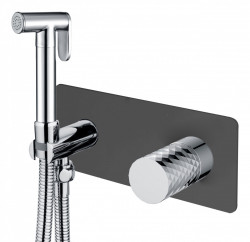 Гигиенический душ со смесителем Boheme Stick 127-BCR (чёрный матовый/хром)