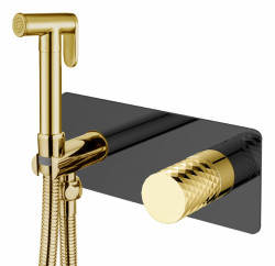 Гигиенический душ со смесителем Boheme Stick 127-BG (чёрный/золотой)