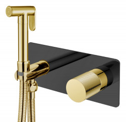 Гигиенический душ со смесителем Boheme Stick 127-BG.2 (чёрный/золотой)