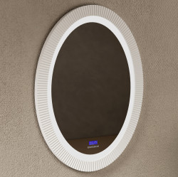 Зеркало Abber Stein AS6601 600*800 мм (LED, часы) белый