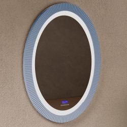 Зеркало Abber Stein AS6601Blau 600*800 мм (LED, часы) голубой
