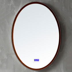 Зеркало Abber Stein AS6610BR 550*750 мм (LED, часы) коричневый