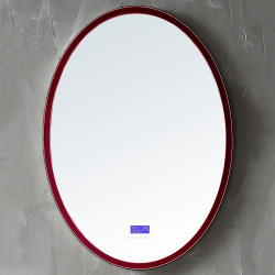 Зеркало Abber Stein AS6610R 550*750 мм (LED, часы) красный